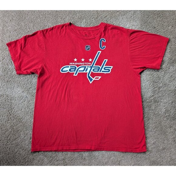 Alex Ovechkin Shirt Mens XL Adidas Go To Tee NHL Red Captain Washington Capitals - Picture 1 of 9